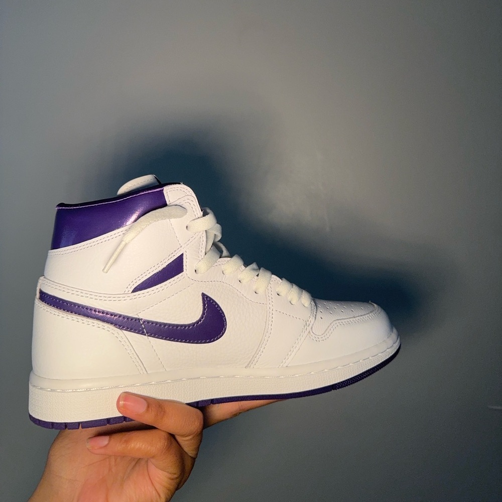 Nike White and Violet High-Tops